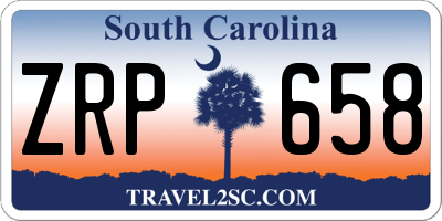 SC license plate ZRP658
