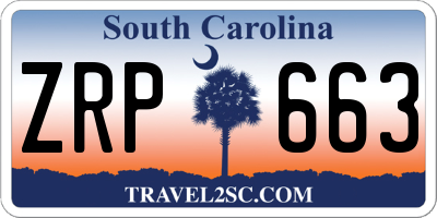 SC license plate ZRP663