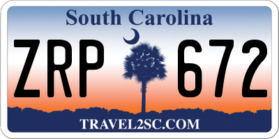 SC license plate ZRP672