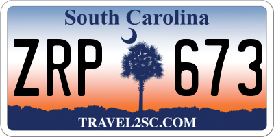 SC license plate ZRP673