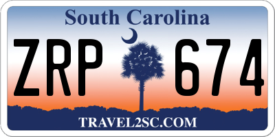 SC license plate ZRP674