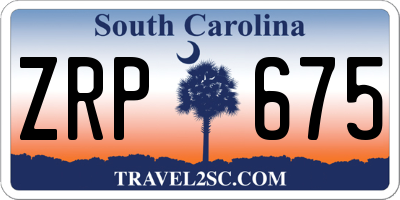 SC license plate ZRP675