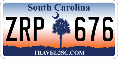 SC license plate ZRP676