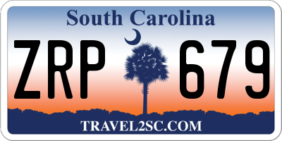 SC license plate ZRP679