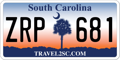 SC license plate ZRP681