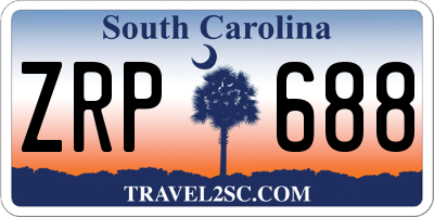 SC license plate ZRP688