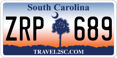 SC license plate ZRP689