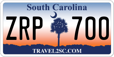 SC license plate ZRP700