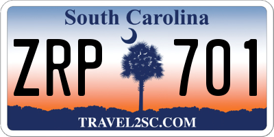 SC license plate ZRP701