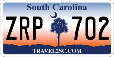 SC license plate ZRP702