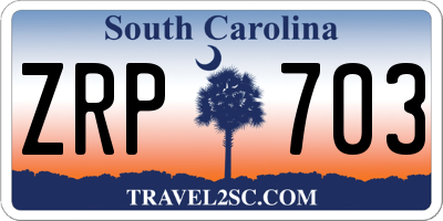 SC license plate ZRP703