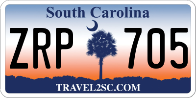 SC license plate ZRP705