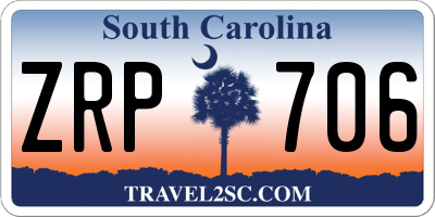 SC license plate ZRP706