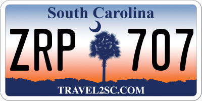 SC license plate ZRP707
