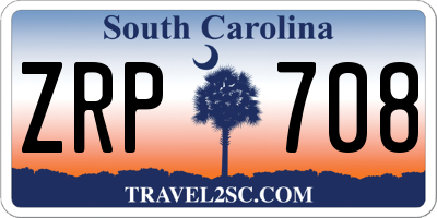 SC license plate ZRP708