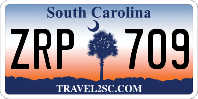 SC license plate ZRP709