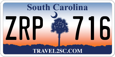 SC license plate ZRP716