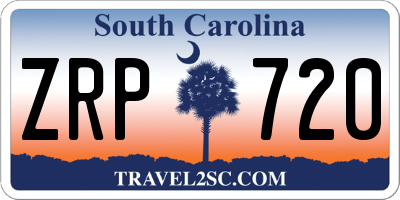 SC license plate ZRP720