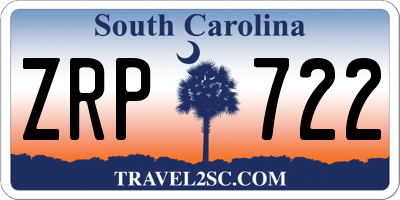 SC license plate ZRP722