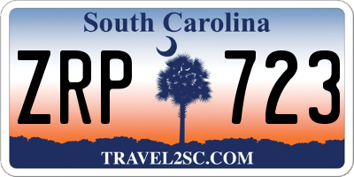 SC license plate ZRP723