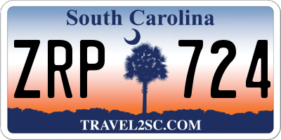 SC license plate ZRP724