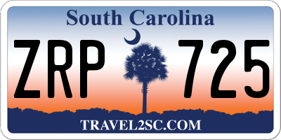 SC license plate ZRP725