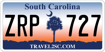 SC license plate ZRP727