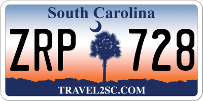 SC license plate ZRP728