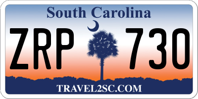 SC license plate ZRP730