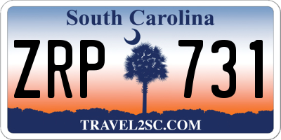 SC license plate ZRP731
