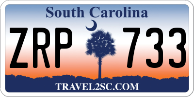 SC license plate ZRP733