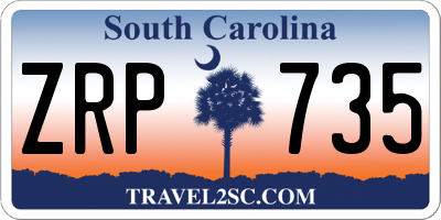 SC license plate ZRP735