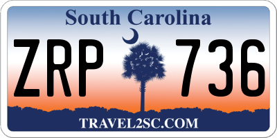 SC license plate ZRP736