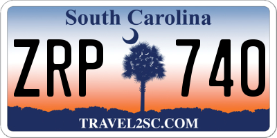 SC license plate ZRP740