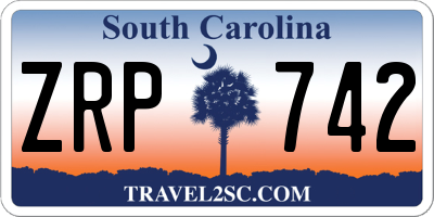 SC license plate ZRP742