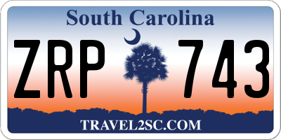 SC license plate ZRP743
