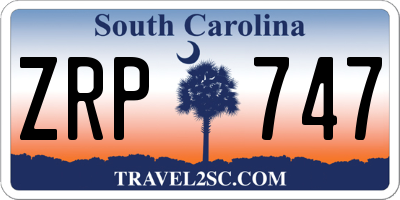 SC license plate ZRP747