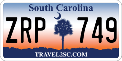 SC license plate ZRP749