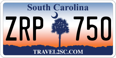 SC license plate ZRP750