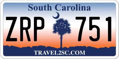 SC license plate ZRP751