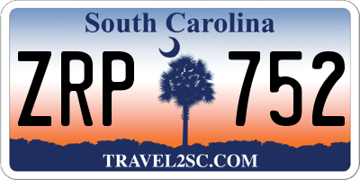 SC license plate ZRP752