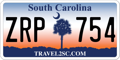 SC license plate ZRP754