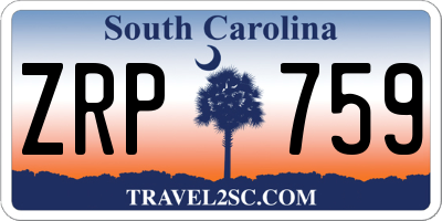 SC license plate ZRP759