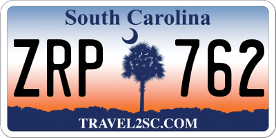 SC license plate ZRP762