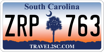 SC license plate ZRP763