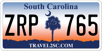 SC license plate ZRP765