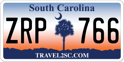 SC license plate ZRP766