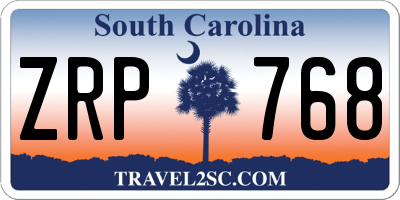 SC license plate ZRP768