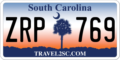SC license plate ZRP769