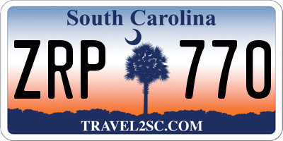 SC license plate ZRP770
